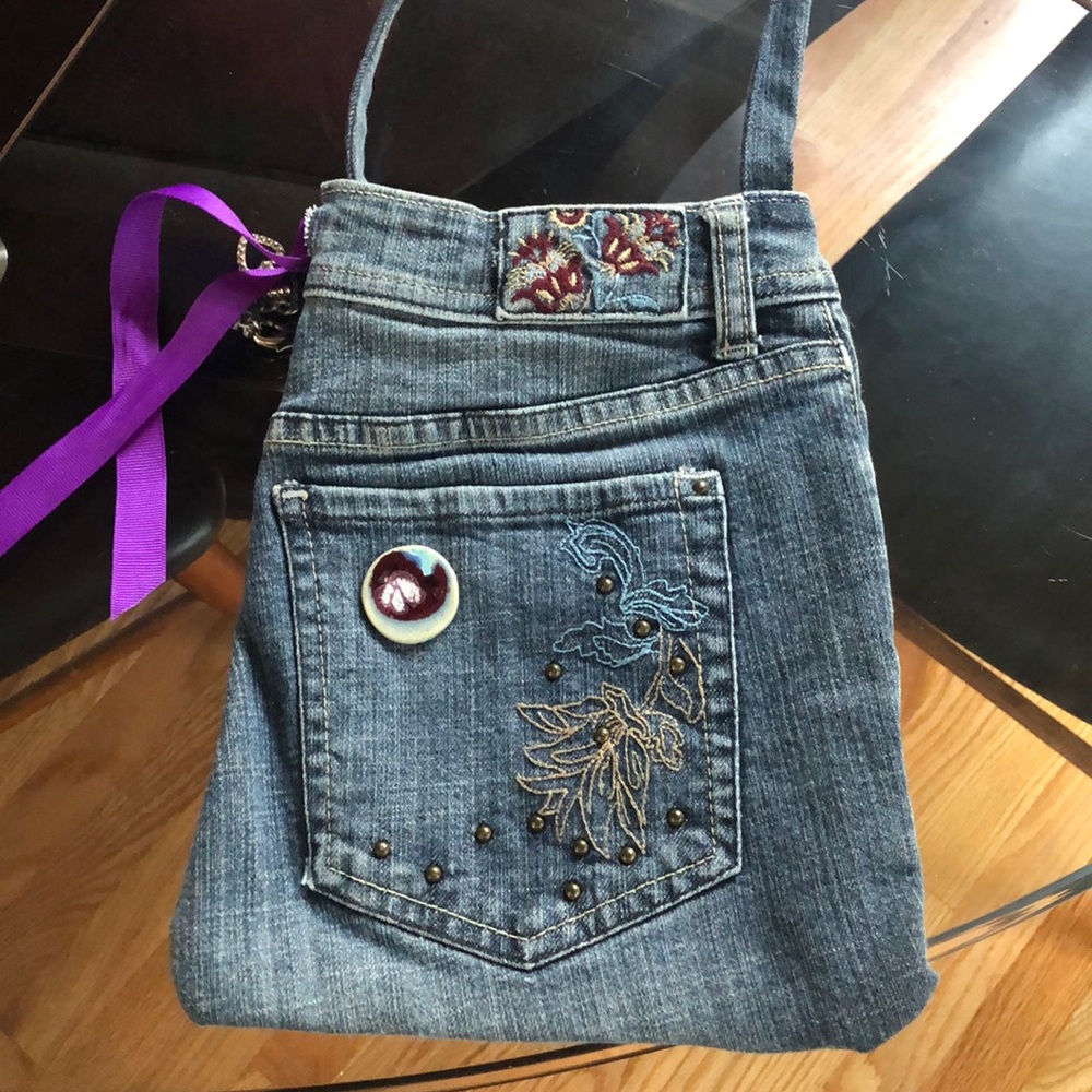 Handmade blue jean purse